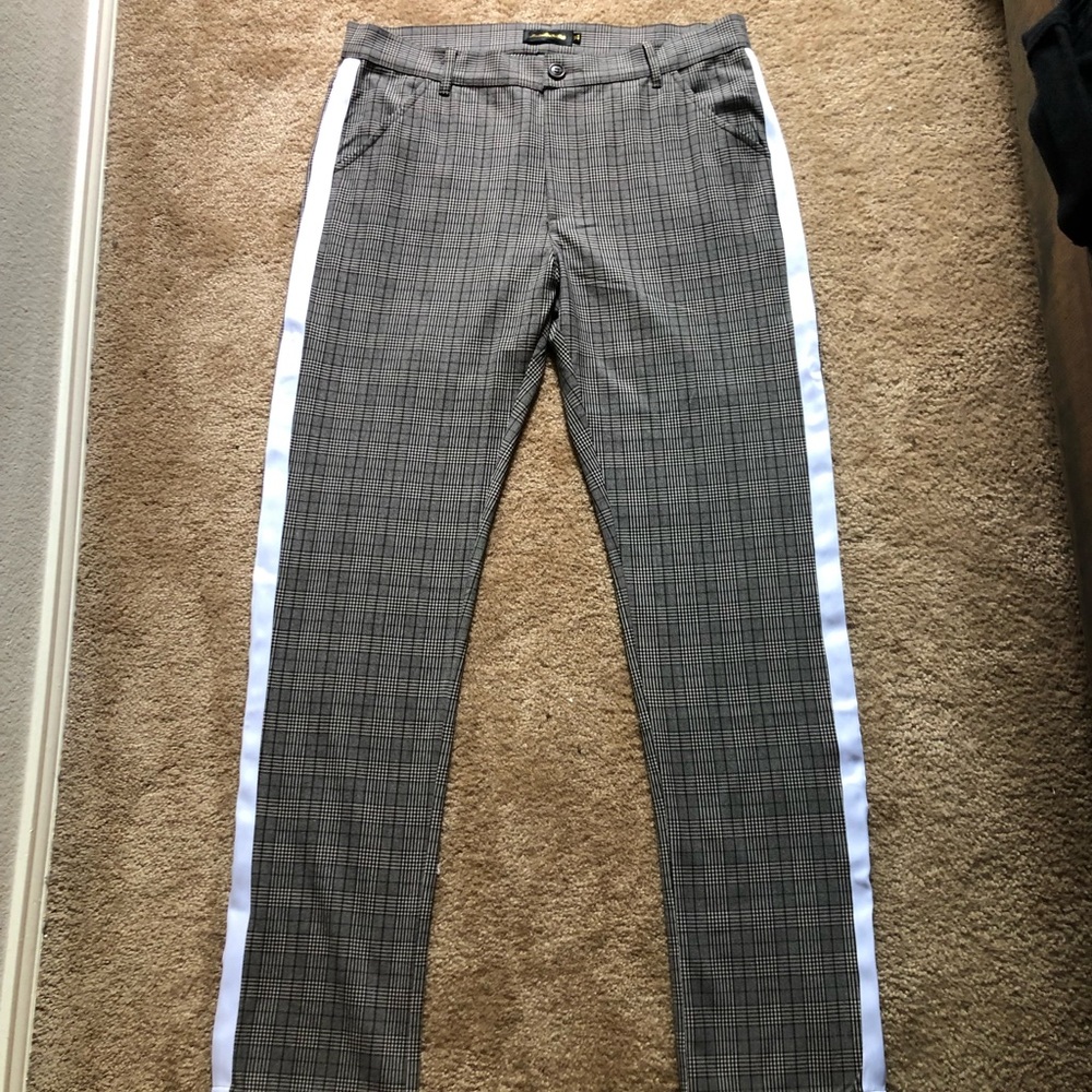 Plaid Black and White Pants